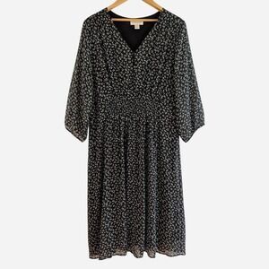 Christopher &‎ Banks Black Floral Dress XL